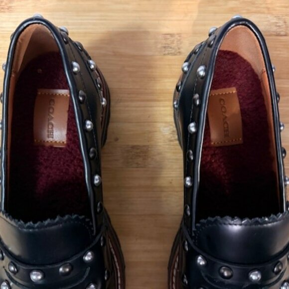 COACH Lenox Studded Leather Platform Loafers - Picture 8 of 16
